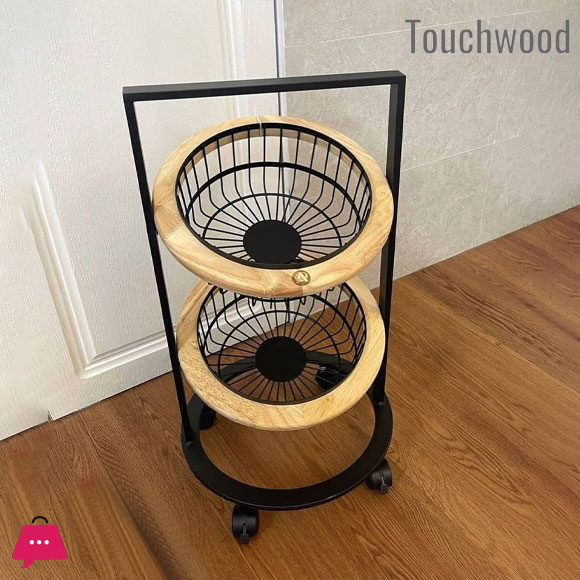 Touch Wood Portable Luxury Onion Basket 2-Steps & 3 Steps