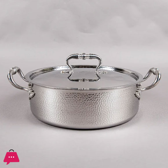 Tri-Ply Casserole With Lid Hand-Hammered Textured – 28CM
