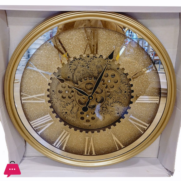 Vintage Wall Clock with Rotating Gears
