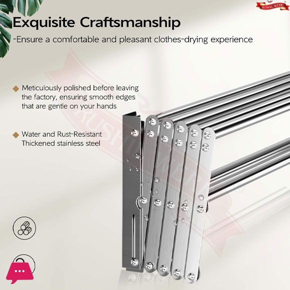 304 Stainless Steel Wall Mounting Foldable Cloth Drying Rack