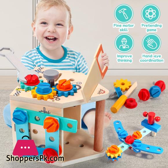 Childrens Wooden Toolbox Set Toys Simulation Maintenance Tool Repair Toys Montessori Screw Puzzle Kids Pretend Play Toys