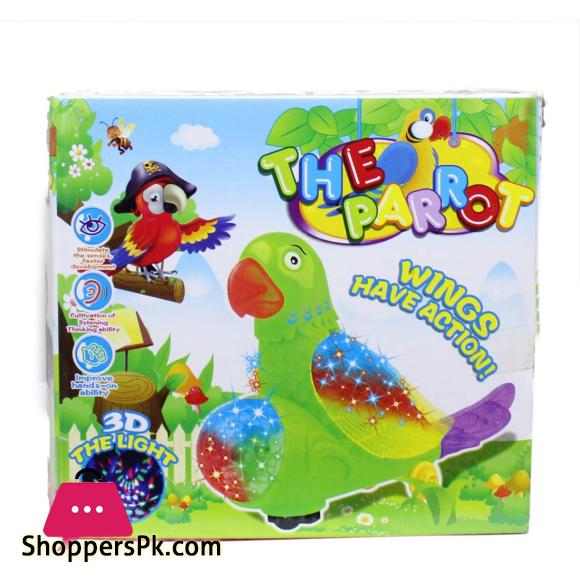 Colorful Electric Bird Parrot – Musical Toy with 3D Lights & Sound for Kids