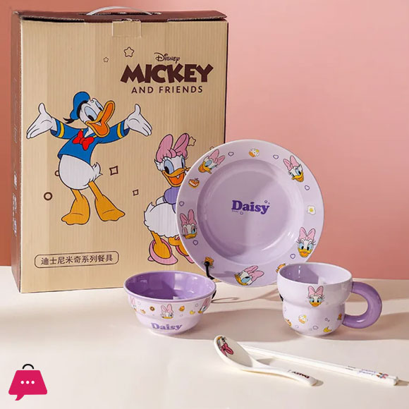 Disney Ceramic Dinnerware Set 6-Piece - Donald Duck & Daisy Duck