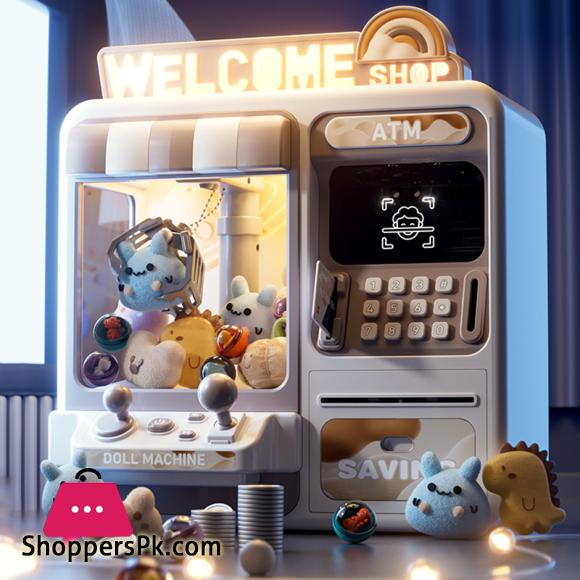 Doll Catcher ATM Claw Machine – 2-in-1 Toy Grabber & Pretend Play Bank Fun