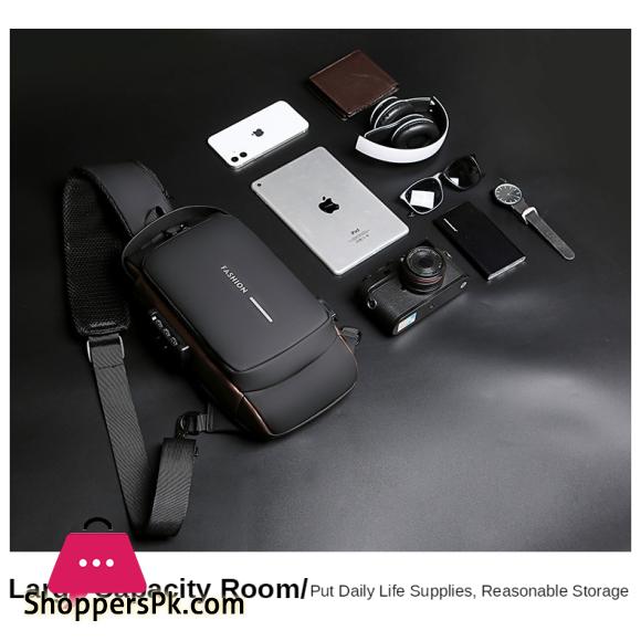 Mens Sling Crossbody Bag Chest Shoulder Messenger Backpack USB Port