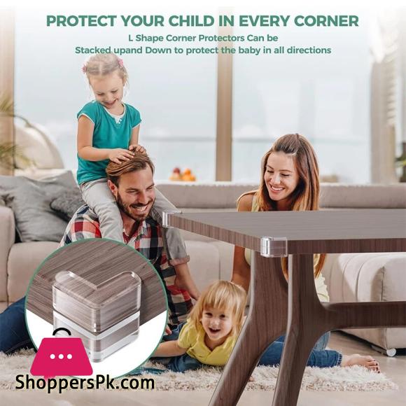 Table Corner Protector Transparent Self-adhesive Anti-collision Furniture Corner Protector 4-Pcs