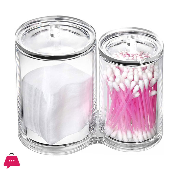 Acrylic Cotton Bud Dispenser Makeup Cotton Pads Organiser Holder