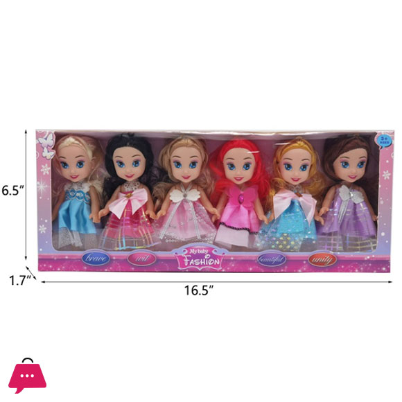 Beautiful Fashionable Mini Doll 6Inch Pack of 6