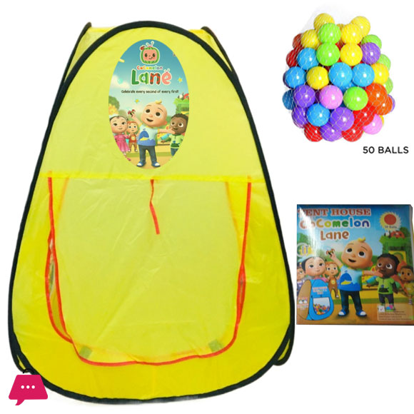 Cocomelon Play House Pop Tent for Kids with 50 Balls – Multicolor