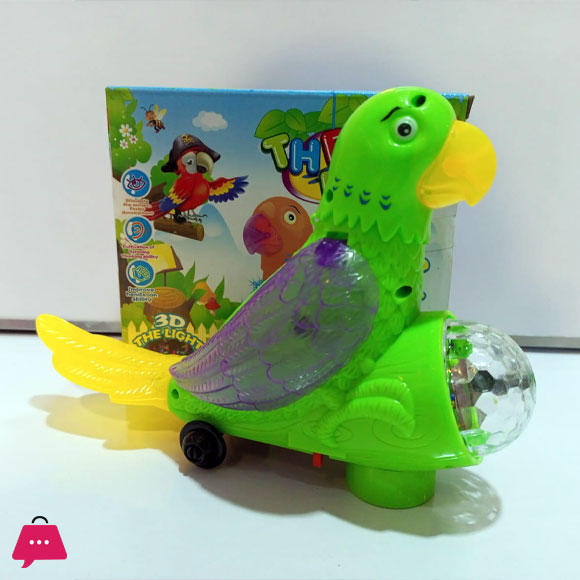 Colorful Electric Bird Parrot – Musical Toy with 3D Lights & Sound for Kids