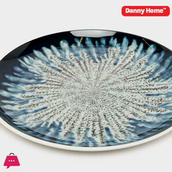Danny Home Blue and Printed Dinner Set 18-Piece
