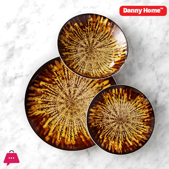 Danny Home Brown and yellow Printed Dinner Set 18-Piece
