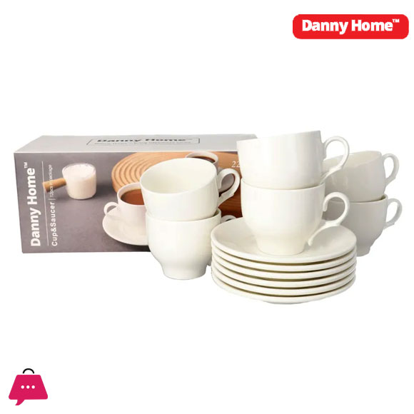 Danny Home Cappuccino 6-Cup & 6-Saucer - 220ml