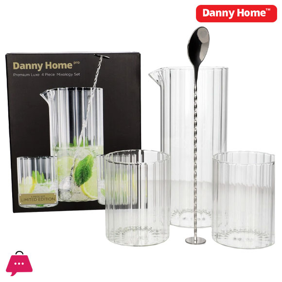 Danny Home Cocktail Shaker Mixology Set 4pcs (for mixing drinks)
