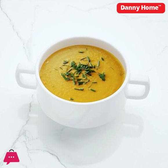 Danny Home Double Ear Ceramic Soup Bowl Set of 6 Pcs