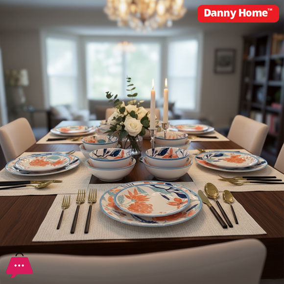 Danny Home Floral Porcelain Dinner Set 24 pieces