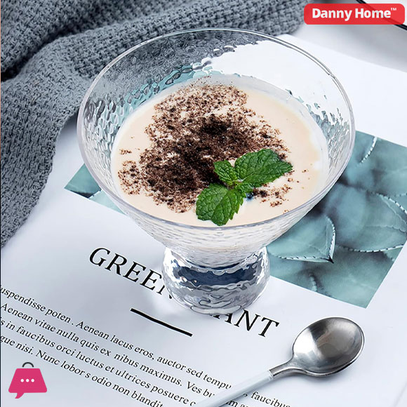 Danny Home Footed Glass Dessert Bowls 180ml - 6Pcs