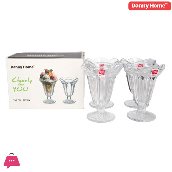 Danny Home Glass Dessert Bowl Set 6Pcs - 230ml