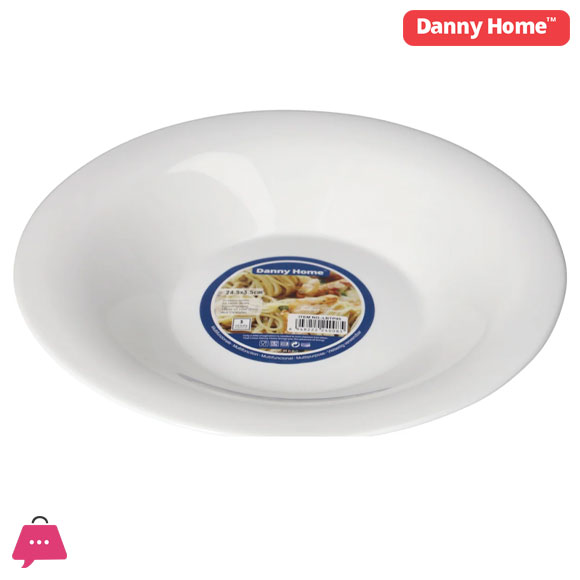 Danny Home Opal Glass White Soup Plate - 9.5inch