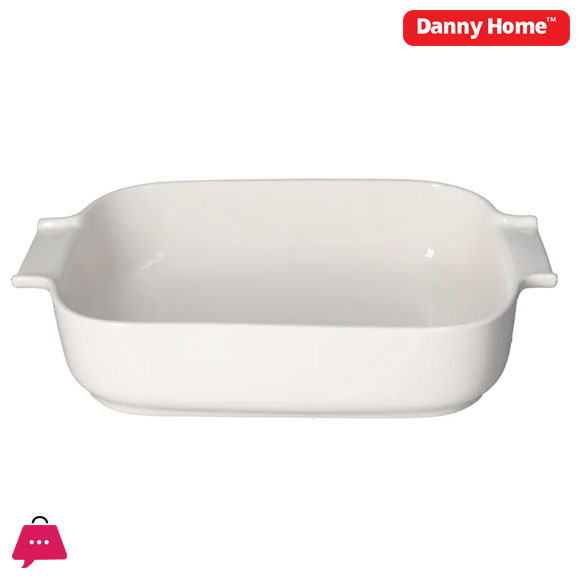 Danny Home Porcelain Rectangular Roaster Dish Oven Safe 9.5 inch (24cm)