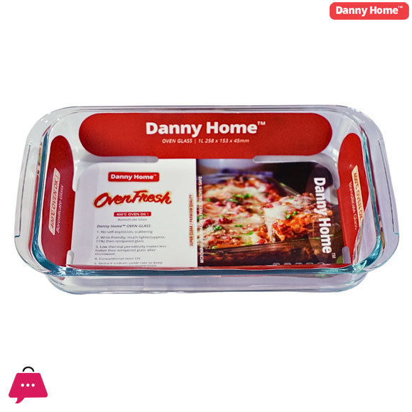 Danny Home Pyrex Glass Oven Baking Pan 1Pcs - Capacity - 2.2Liter