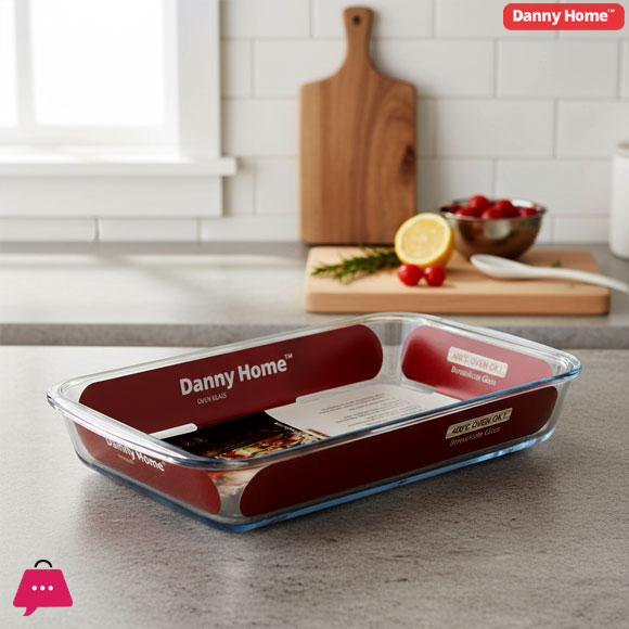Danny Home Pyrex Glass Oven Baking Pan 1Pcs - Capacity - 3.0Liter