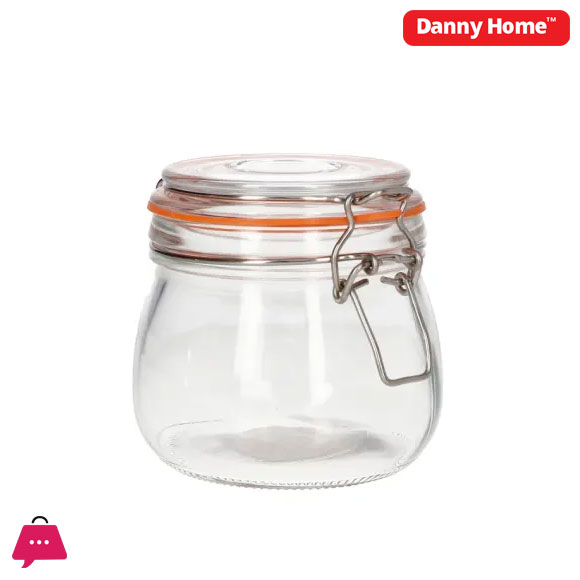 Danny Home Red Clip Top Glass Jam Jar - 500ml