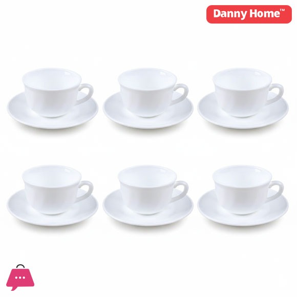 Danny Home Tea 6 Cups and 6 Saucers Set - 190ml