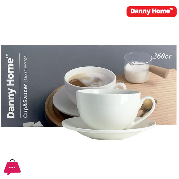 Danny Home Tea 6-Cups and 6-Saucers Set 260ml