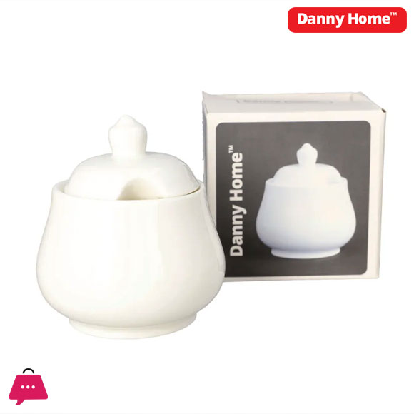 Danny Home White Ceramic Sugar Pot 350ml
