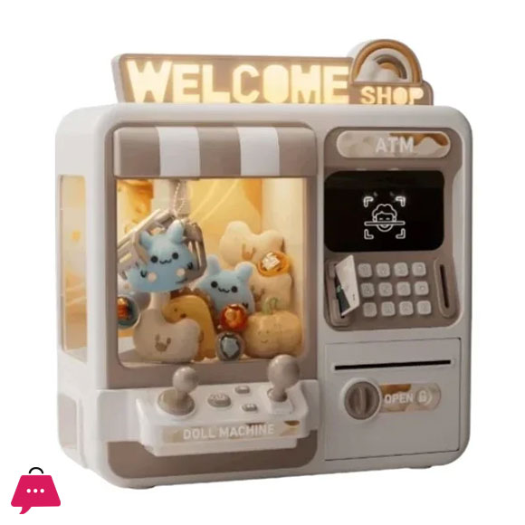 Doll Catcher ATM Claw Machine – 2-in-1 Toy Grabber & Pretend Play Bank Fun