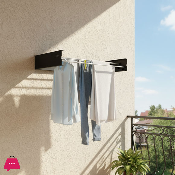 Folding Metal Hanging Hanger Wall Mount for Clothes Drying Rack Foldable and Retractable