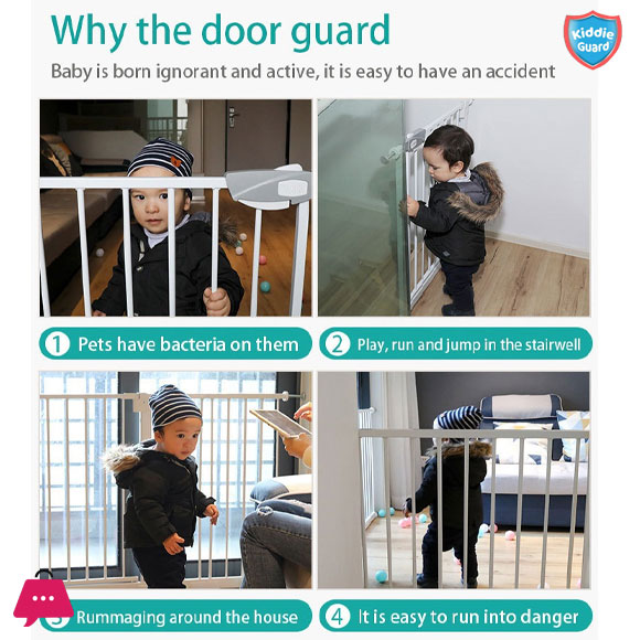 Kiddie Guard 3 Lock Baby Safety Gate 75CM - 84CM with Auto Lock for Babies Childrens & Kids