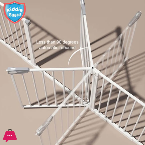 Kiddie Guard 3 Lock Baby Safety Gate 75CM - 84CM with Auto Lock for Babies Childrens & Kids