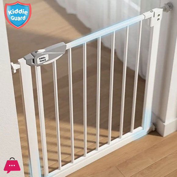 Kiddie Guard 3 Lock Baby Safety Gate 75CM - 84CM with Auto Lock for Babies Childrens & Kids