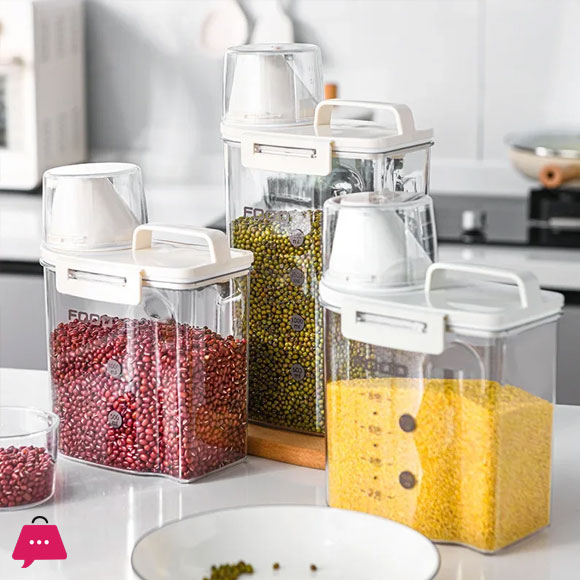 Kitchen Flour Storage Tank Food-grade Moisture-proof Rice Grains Sealed Barrel Insect-proof Rice Storage Box Snack Storage Box