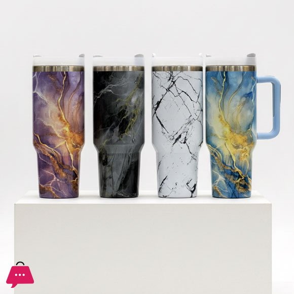 Marble Texture Vacuum Insulated Tumbler 40oz