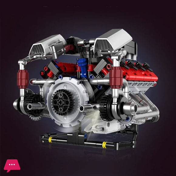 Master Control V8 Engine Power Lego Bricks Model