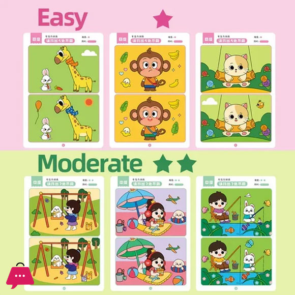 Montessori Error-Finding Puzzle Game Cards for Kids - 64pcs Educational Reusable Toys for Concentration and Intellectual Development