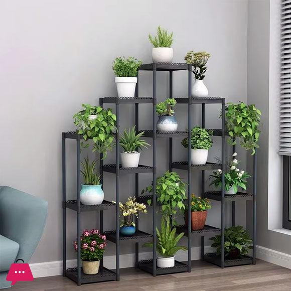 Multi-Storey Flower Balcony Stand Multi-pot Rack for Flowers Plastic Frame Racks