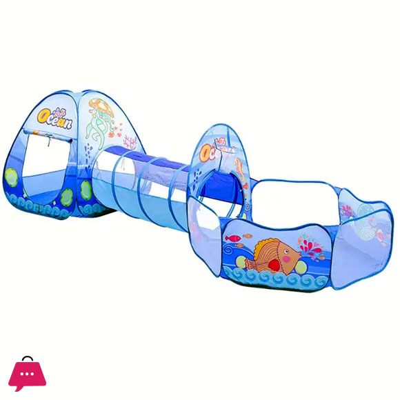 Ocean-Themed Three-In-One Tent Playhouse, Foldable And Portable for Indoor Use