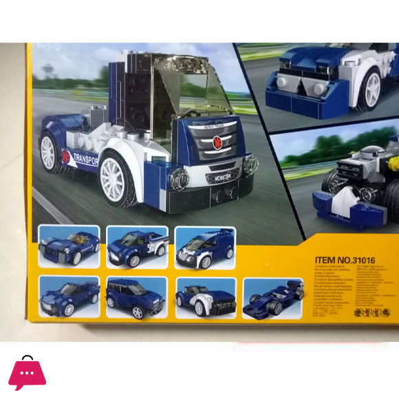 Original BECOOL BRICKS HEAVY TRUCK PULL BACK Bike Legos 216 +pcs (10 models)Legos