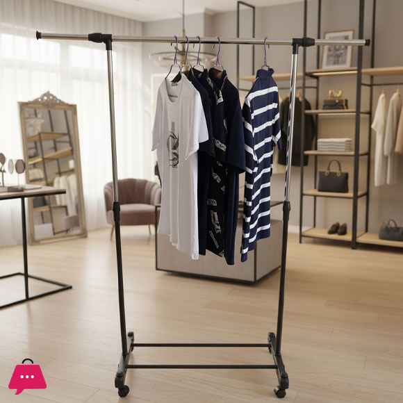 Single Pole Stainless Steal Clothes Rack