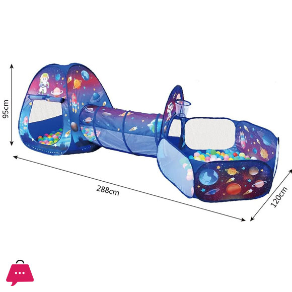 Space Station 3-in-1 Tent Ball Pit and Playhouse for Kids 288CM Long