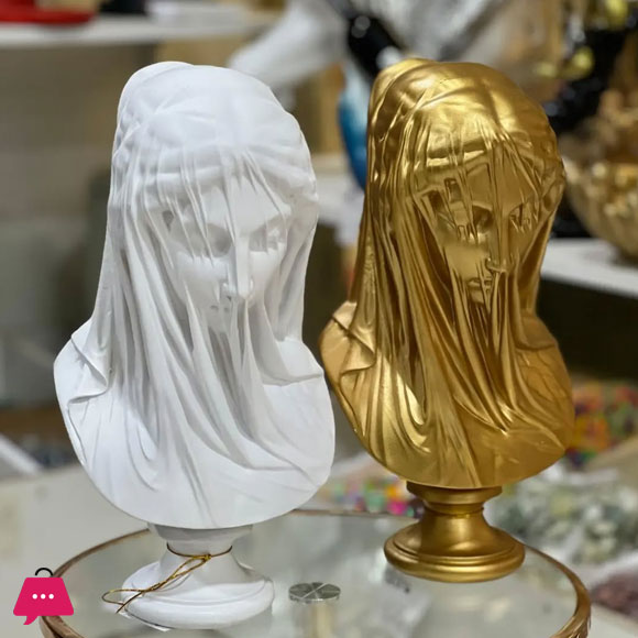 Veiled Lady Bust Statue Sculpture Home Decor - 25 cm - 9.8 in