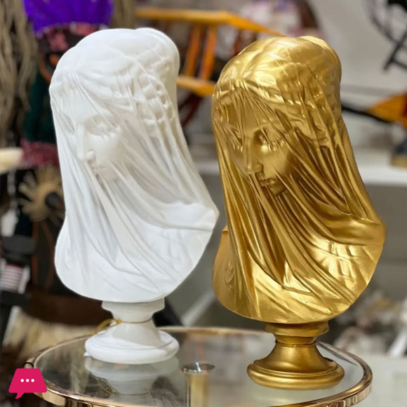 Veiled Lady Bust Statue Sculpture Home Decor - 25 cm - 9.8 in
