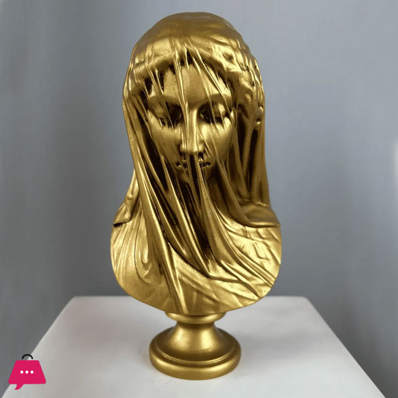 Veiled Lady Bust Statue Sculpture Home Decor - 25 cm - 9.8 in