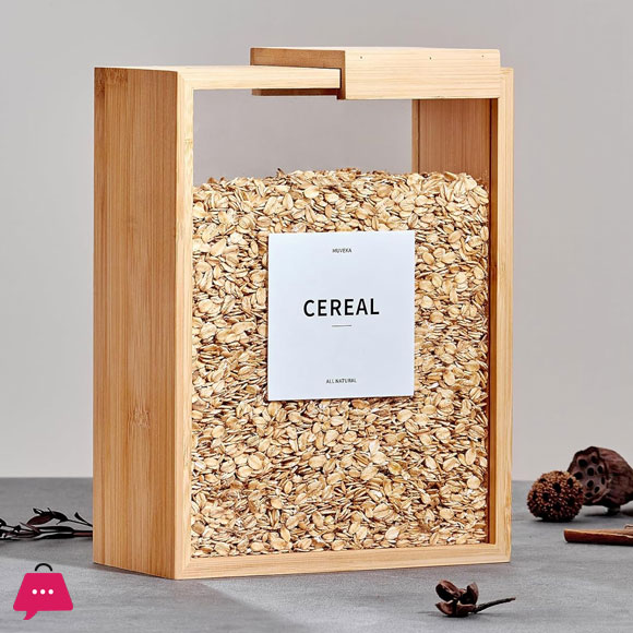 Wood Food Storage Container Book-Style Canister for Kitchen Square Pantry Organization 3 LTR 1 PCS