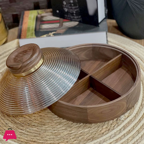 2 in 1 Wooden Serving Bowl & Dry Fruit Tray