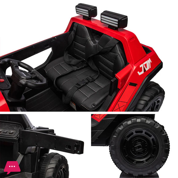 2-Seater Electric Ride-On Car for Kids with USB, Bluetooth, and MP3 24V Power